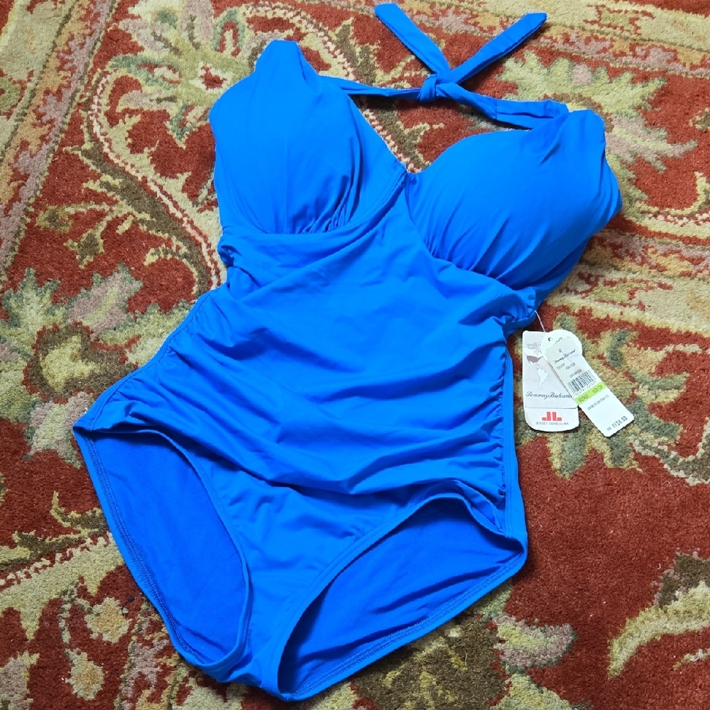 Tommy Bahama Halter Loop Strap Swimsuit Blue